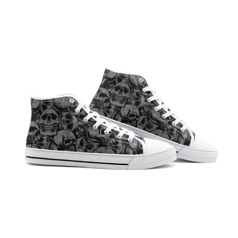 Men's Gray Skull High Top Sneakers1