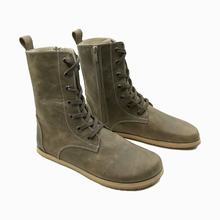 Men's Long Mink Gray Tie Boots Io3