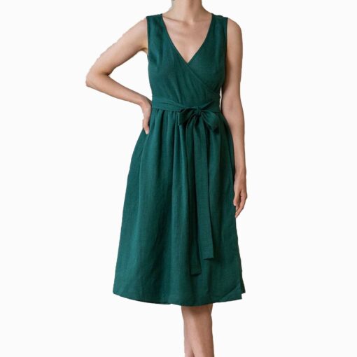 Green Summer Wrap Dress Io21