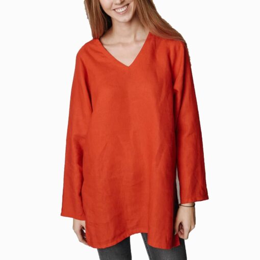 Orange Loose Sleeves Top Io29