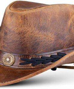 Vintage Leather Cowboy Hat IO50