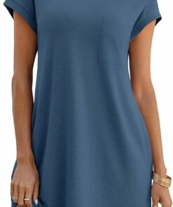 Bluish Gray Loose Flowy Dress IO4