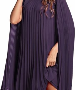 Fashion Pleated Keyhole Back Flowy Dress IO40