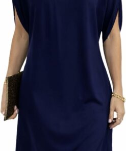 Mock Neck Satin Mini Dress IO37