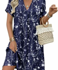 Short Sleeve Shift Dress IO21