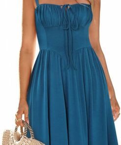 Spaghetti Straps Lace Up Dress IO17