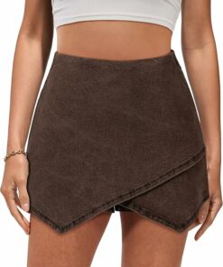 Stretchy Denim Wrap Skirt IO34