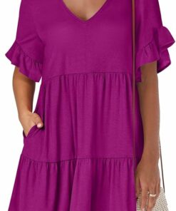Summer Fuchsia Babydoll Dress IO48