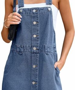 Women's Denim Overall Dress IO29
