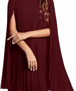 Women's Mock Neck Cloak Sleeve Dress IO41