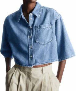 Womens Crop Denim Shirt IO96