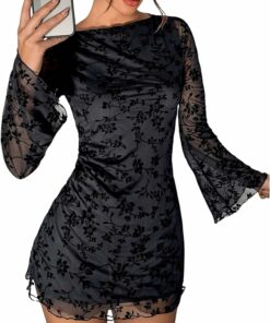 Women's Floral Sexy Mesh Dress IO74