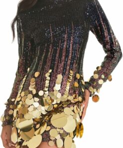 Women's Sexy Long Sleeve Sequin Dress IO51